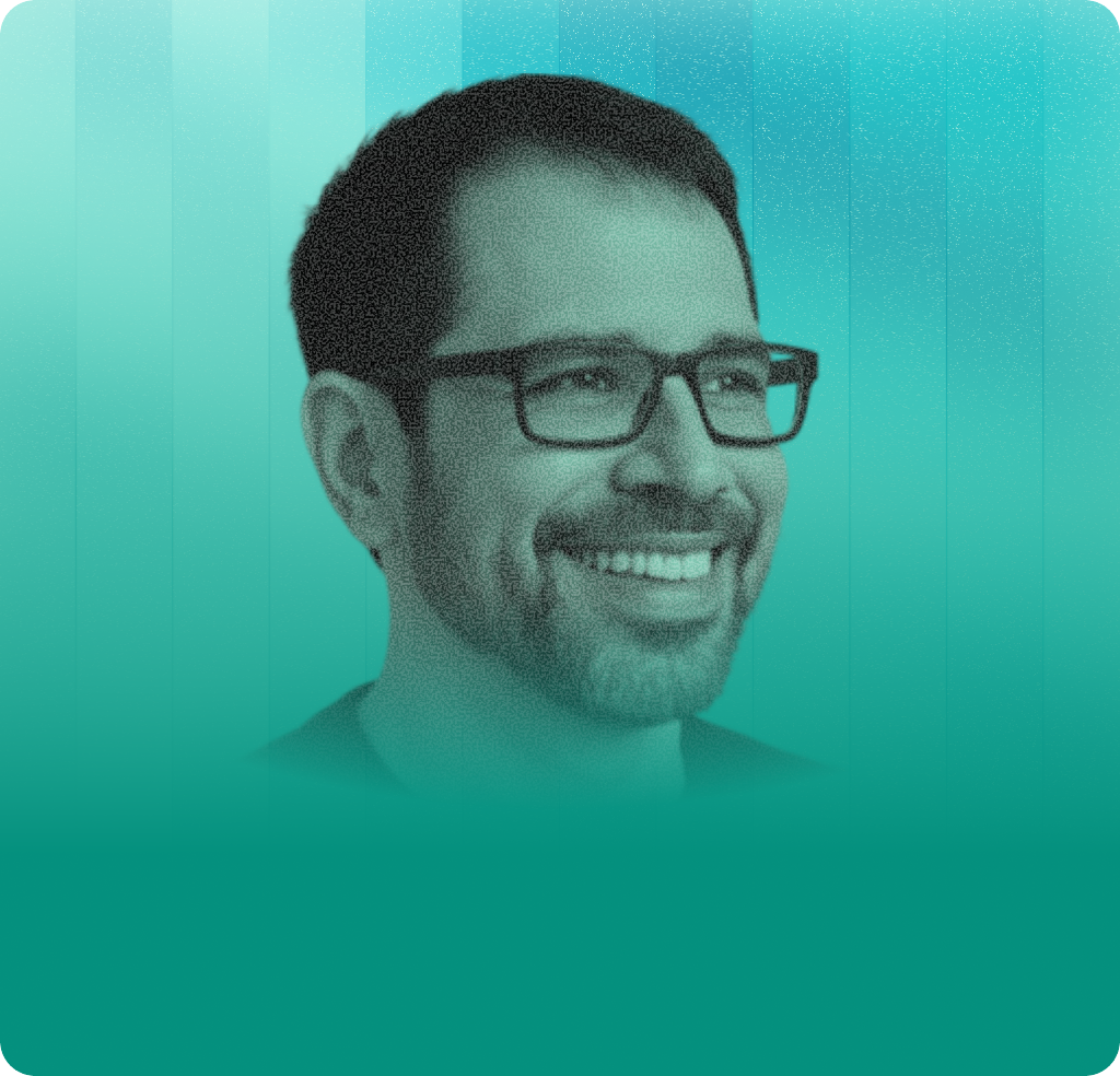 Background graphic behind Ravi Kallur